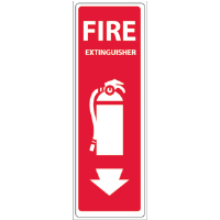 National Marker FX124R Fire Extinguisher Vertical, Flanged Sign