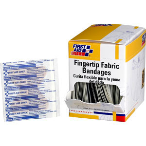First Aid Only G126 Fingertip Fabric Bandages,1-3/4 x 2&#34;, 40/Bx.