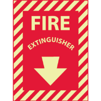 National Marker GL10P Fire Extinguisher Sign,12x9", Glow Vinyl