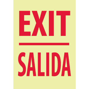 National Marker GL30RC Exit Glow Sign, Bilingual