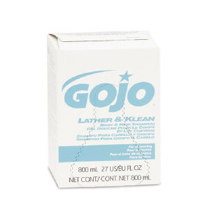 Gojo 9126-12 Gojo Lather &amp; Klean Body &amp; Hair Shampoo, 12/800 ML