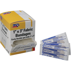 First Aid Only H123 Adhesive Fabric Bandages,1x3&#34;, 200/Bx.