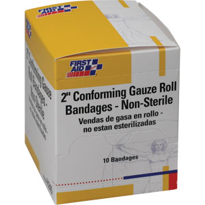 First Aid Only H245 Non-Sterile Conforming Gauze Bandages, 2&#34;, 10/Bx.