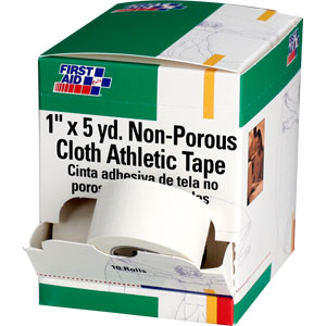 First Aid Only H638 1&#34; x 5 yd. Non-Porous Cloth Athletic Tape, 10/Box