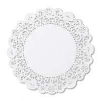 Hoffmaster LA916 16 Inch White Round Lace Doilies