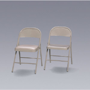 Hon Company FC02LBG Steel Folding Chair with Padded Seat, Beige