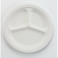 Huhtamaki VESTRY Chinet® Classic White™ 3 Compartment Plates, 10.25