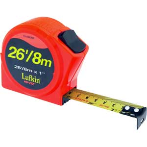 Cooper Tools HV1048CME Lufkin&reg; PR Tape Measure,1&#34; x 26&#39; Orange 