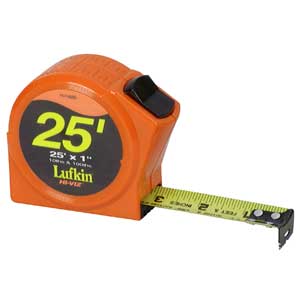 Cooper Tools HV1425D Lufkin&reg; PR Tape Measure,1&#34; x 25&#39; Engineer&#39;s Orange