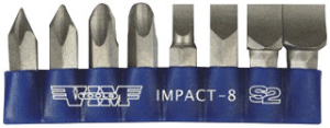 VIM Tools IMPACT-8 Hand Impact Driver Bit Replacement Set