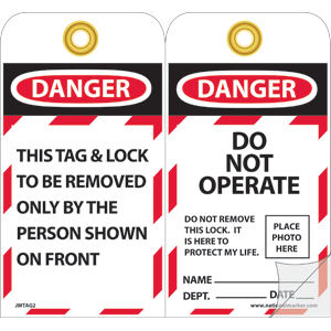 National Marker JMTAG2 Danger Do Not Operate Tags, 10/Pk.