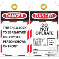 National Marker JMTAG2 Danger Do Not Operate Tags, 10/Pk.