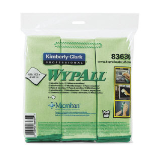 Kimberly Clark 83630 Wypall&#174; Microfiber Cloths, Green
