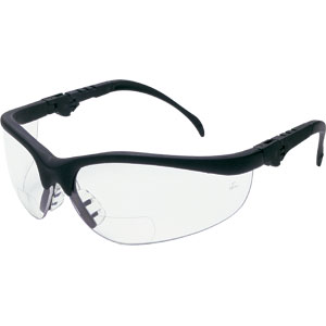 MCR Safety KD3H10 Klondike&reg; Magnifier Eyewear,Black,Clear,+1.0 diopter