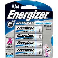 Energizer L91BP-4 Ultimate Lithium AA Batteries, 4/Pkg