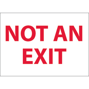 National Marker M27RB Not an Exit Sign, 10 x 14&#34;, Plastic