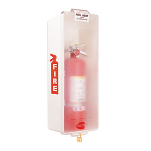 Mark II White Tub w/Clear Cover Extinguisher Cabinet