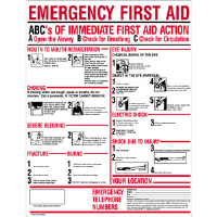 First Aid Only M5045 "ABC's of Emergency First Aid" Plastic Sign