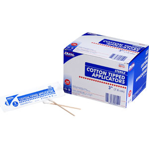 First Aid Only M553 3&#34; Sterile Cotton Tip Applicators, 200/Box, 100/2Pk.
