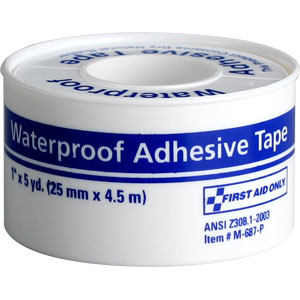 First Aid Only M687-P Waterproof First Aid Tape w/Plastic Spool, 1&#34; x 5 yds