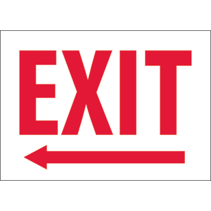 National Marker MELRB Exit Sign w/ Left Arrow, 10 x 14&#34;, Plastic