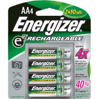 Energizer NH15BP-4 Rechargeable AA Batteries, 4/Pkg