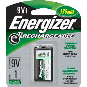 Energizer NH22NBP Rechargeable 9V Battery, 1/Pkg