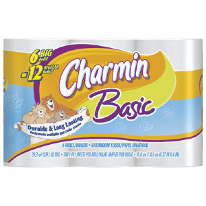 Procter &amp; Gamble 23458 Charmin&#174; Basic Big Roll Bathroom Tissue, 8/6 Packs