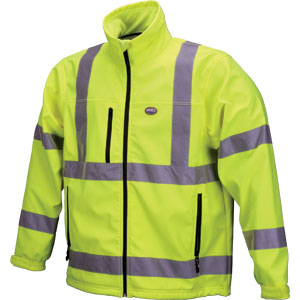 MCR Safety PGCL3L Pro Grade Class 3 Breathable Windbreaker,Lime, L