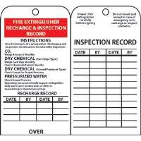 National Marker RPT26 Fire Extinguisher Inspection Record Tags, 25/Pk.
