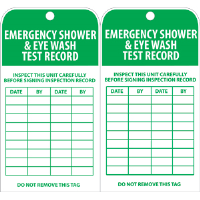 National Marker RPT37 Emergency Shower/Eye Inspection Tags, 25/Pk.