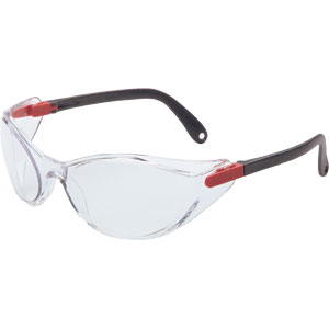Sperian S1700X Uvex&reg; Bandido Safety Glasses,Red/Black, Clear AF