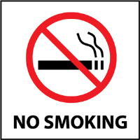 National Marker S1AP "No Smoking" Sign, 4X4, Vinyl