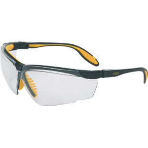 Sperian S3523 Uvex&reg; Genesis X2 Safety Glasses,Blk/Yellow, Gold Mirror