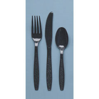 Solo Cup GDR7TS Guildware® Heavyweight Black Teaspoons, 10/100