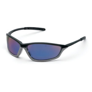 MCR Safety SH118B Shock&#153; Eyewear,Onyx/Graphite,Blue Diamond Mirror
