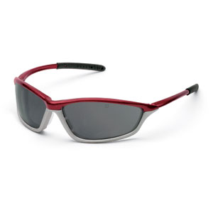 MCR Safety SH142AF Shock&reg; Safety Glasses,Crimson/Stone,Gray, Anti-Fog