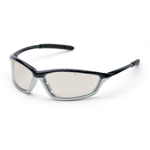MCR Safety SH159AF Shock&#153; Safety Glasses,Carbon/Silver,I/O Clear Mirror AF
