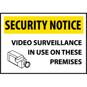 National Marker SN20RC Security Video Surveillance Sign, Plastic