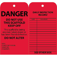National Marker SPT1 Standard Scaffold Inspection Tags, Red, 25/Pk.