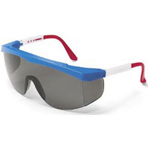 MCR Safety SS132 Stratos&reg; Safety Glasses,Red/White/Blue,Gray