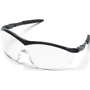 MCR Safety ST110 Storm&reg; Safety Glasses,Black,Clear