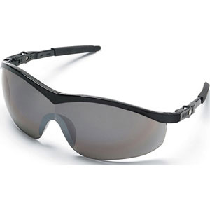 MCR Safety ST117 Storm&reg; Safety Glasses,Black,Silver Mirror