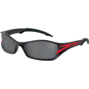 MCR Safety TB132AF Tribal&#153; Safety Glasses,Graphite/Red Tattoo,Gray, Anti-Fog