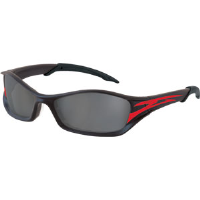 MCR Safety TB132AF Tribal™ Safety Glasses,Graphite/Red Tattoo,Gray, Anti-Fog