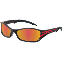 MCR Safety TB13R Tribal™ Safety Glasses,Graphite/Tattoo,Fire Mirror