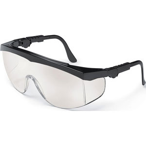 MCR Safety TK119 Tomahawk&reg; Safety Glasses,Black,I/O Clear Mirror