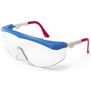 MCR Safety TK130AF Tomahawk&reg; Eyeglasses,Red/White/Blue,Clear, Anti-Fog