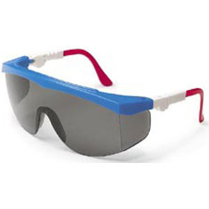 MCR Safety TK132AF Tomahawk&reg; Eyeglasses,Red/White/Blue,Gray, Anti-Fog