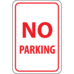 National Marker TM1G No Parking Sign,18x12&#34;, .040 Aluminum